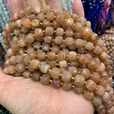 8mm Sunstone Stone Beads 15'' Faceted Cube DIY Loose Beads For Jewelry Making