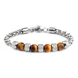 Tiger Eye Stone Bead Bracelet for Men Adjustable Bracelets