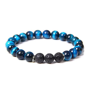 Tiger Eye Beaded Bracelet Volcanic Stone Diffuser Healing
