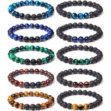 Tiger Eye Beaded Bracelet Volcanic Stone Diffuser Healing