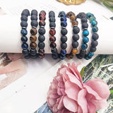 Tiger Eye Beaded Bracelet Volcanic Stone Diffuser Healing