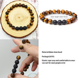 Tiger Eye Beaded Bracelet Volcanic Stone Diffuser Healing