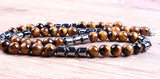 8mm Tiger Stone Hematite Necklace for Men