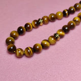 8mm Natural Tiger's Eye Stone 33 Rosary Beads Handheld Bracelet