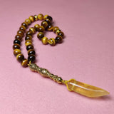 8mm Natural Tiger's Eye Stone 33 Rosary Beads Handheld Bracelet