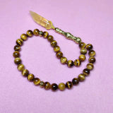 8mm Natural Tiger's Eye Stone 33 Rosary Beads Handheld Bracelet