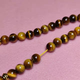 8mm Natural Tiger's Eye Stone 33 Rosary Beads Handheld Bracelet