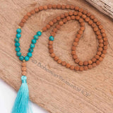 8mm Natural Turquoise Rudraksha Beads Bracelet Calming Healing