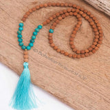 8mm Natural Turquoise Rudraksha Beads Bracelet Calming Healing