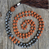 Labradorite Sandalwood 108 Knot Necklace Wristband Gift