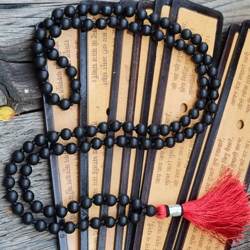8mm Natural Shaligram 108 Beads Necklace All Saints' Gift