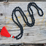 8mm Natural Shaligram 108 Beads Necklace All Saints' Gift