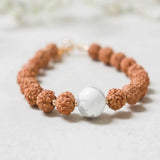 8mm Rudraksha Howlite Bracelet 14K Fill National Style Cuff