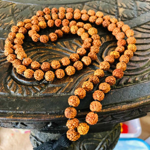 Natural Brown Rudraksha 108 Knot Necklace Wristband Gift