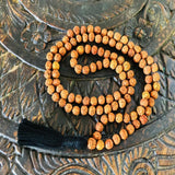Natural Brown Rudraksha 108 Knot Necklace Wristband Gift