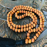 Natural Brown Rudraksha 108 Knot Necklace Wristband Gift