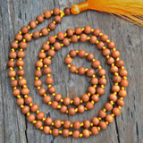 8mm Brown Sandalwood 108 Knot Necklace Cuff Blessing Chakra Taseel Pray
