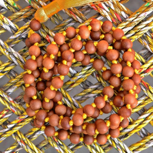 8mm Brown Sandalwood 108 Knot Necklace Cuff Blessing Chakra Taseel Pray