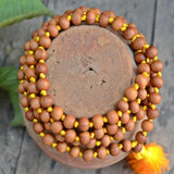 8mm Brown Sandalwood 108 Knot Necklace Cuff Blessing Chakra Taseel Pray
