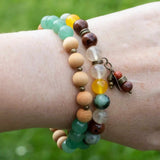 8mm Green Aventurine Wood Bracelet Emotional Chakras