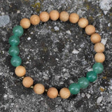 8mm Green Aventurine Wood Bracelet Emotional Chakras