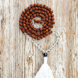 8mm Rudraksha Quartz Gemstone Beads Necklace Relief Spirituality Wristband Gift