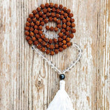 8mm Rudraksha Quartz Gemstone Beads Necklace Relief Spirituality Wristband Gift