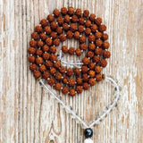 8mm Rudraksha Quartz Gemstone Beads Necklace Relief Spirituality Wristband Gift