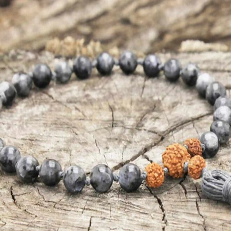 8mm Moonstone Rudraksha Necklace Seven Chakras Relief
