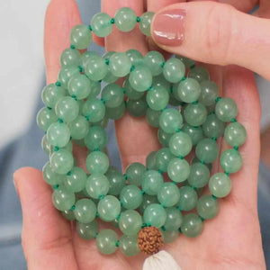 8mm Natural Emerald Rudraksha Beads Tassel Necklace Mental Chakra Bohemia