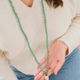 8mm Natural Emerald Rudraksha Beads Tassel Necklace Mental Chakra Bohemia