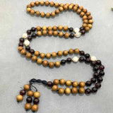 8mm Natural Morganite Garnet Beads Necklace
