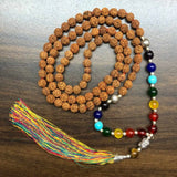 8mm Rudraksha Chakra Beads Necklace for Meditation Yoga