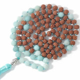 8mm Rudraksha Amazonite Beads Necklace Chain