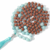 8mm Rudraksha Amazonite Beads Necklace Chain