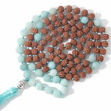 8mm Rudraksha Amazonite Beads Necklace Chain
