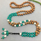 8mm Rudraksha Howlite Beads Necklace Seven Chakras Taseel Lucky
