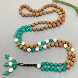 8mm Rudraksha Howlite Beads Necklace Seven Chakras Taseel Lucky