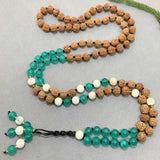 8mm Rudraksha Howlite Beads Necklace Seven Chakras Taseel Lucky