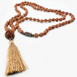 8mm Natural Rudraksha Tibetan Beads Necklace