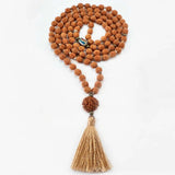 8mm Natural Rudraksha Tibetan Beads Necklace