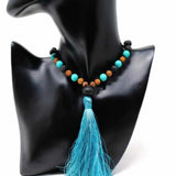 8mm Natural Rudraksha Turquoise Beads Necklace