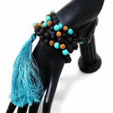 8mm Natural Rudraksha Turquoise Beads Necklace