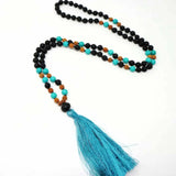 8mm Natural Rudraksha Turquoise Beads Necklace