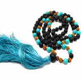 8mm Natural Rudraksha Turquoise Beads Necklace