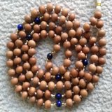 8mm Sandalwood Lapis Lazuli Beads Necklace Chakra Relief