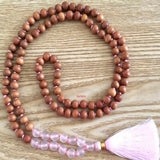8mm Sandalwood Rose Quartz Gemstone Beads Necklace Spiritual Chakra DIY