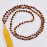 8mm Sandalwood Bead Tassel Necklace for Pray Meditation Relief