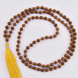 8mm Sandalwood Bead Tassel Necklace for Pray Meditation Relief