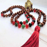 8mm Sandalwood Red Jade Beads Necklace